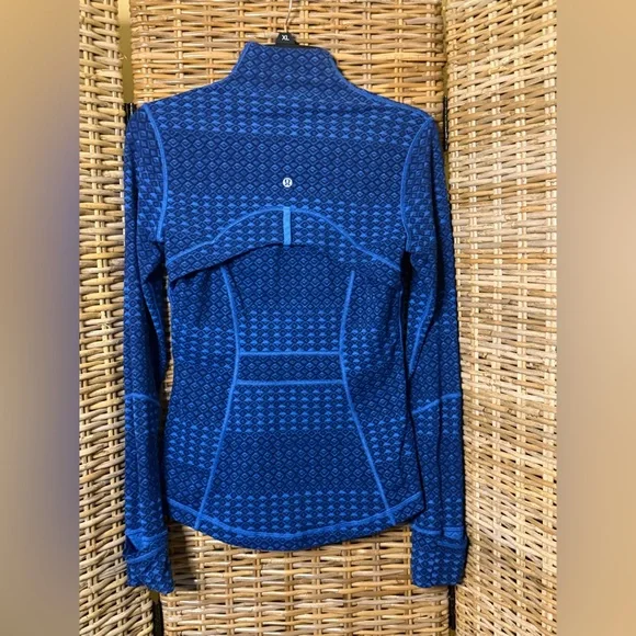 #463 Lululemon Define Jacket Triometric Stripe Lakeside Blue Hero Blue Sz 6 - Picture 7 of 10